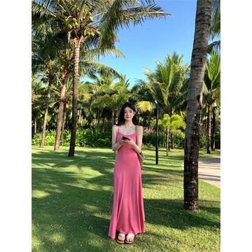 (免運)alex stevens性感卡戴珊連衣裙女秋夏季吊帶長裙修身氣質度假裙子