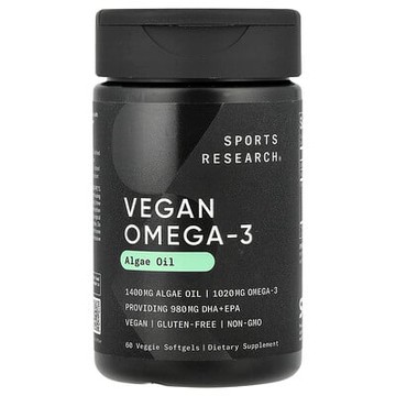 Sports Research, 素食歐米伽-3，60 粒軟凝膠