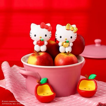 現貨 正版(研達 YENDAR) Hello Kitty平平安安 紅色凱蒂貓 金色KT有蘋果底座（盲抽) &確認款