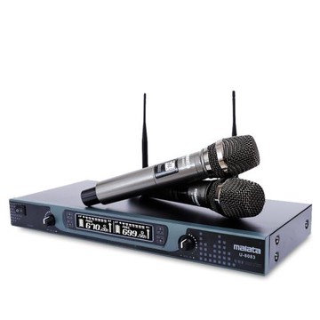 萬利達U-8083金屬無線話筒一拖二家用接收器舞臺ktv專業演出功放機專用音響動圈式k歌麥克風唱歌u段充電話筒