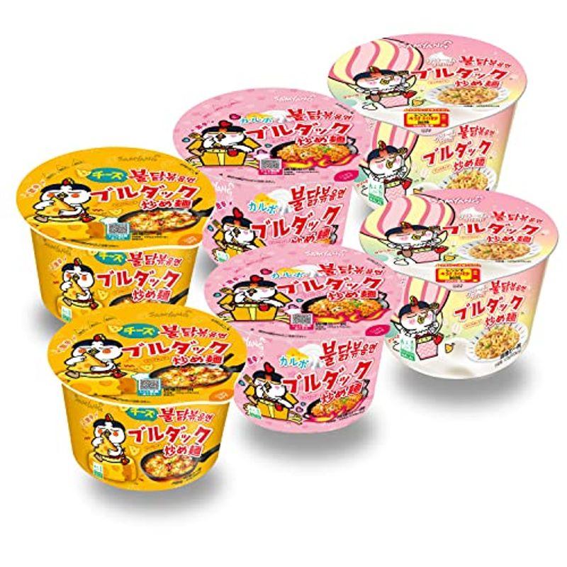 公式ブルダック炒め麺 味比べ初心者セットチーズ×カルボ×クリームカルボ BIGCUP 6個（3種類×2食ずつ）