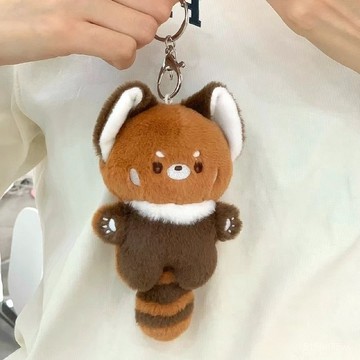 💛吊飾💛小小浣熊掛件原創小熊貓闊耳狐毛絨玩偶可愛公仔鑰匙扣閨蜜禮物