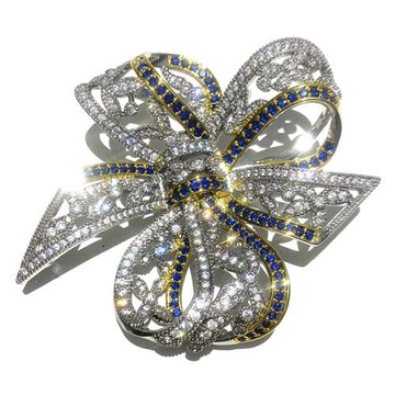 RJ New York 金銀蝴蝶結鏤空立體胸針別針兩用款(金銀色)