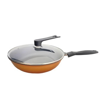 炭之鼎 台製 電磁爐適用大富鍋 遠紅外線備長炭6層結構專利炒菜鍋/航鈦合金不沾鍋 鍋身30 x 7cm 握把18cm 1.23kg + 鍋蓋29.5 x7cm 把手16cm 0.93kg  單柄  大富鍋 + ...  不沾平底鍋