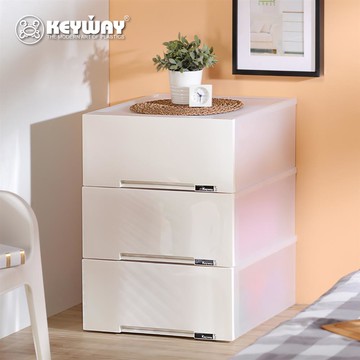 【KEYWAY】面寬53.6-宮城抽屜整理箱 平板-3入 _廠商直送