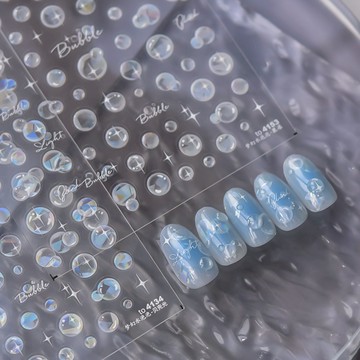 台灣現貨 tomoni日系夢幻泡泡 海豚美甲貼紙 貝殼光立體美甲飾品 背膠貼紙 背膠指甲貼 美甲貼紙 美甲diy