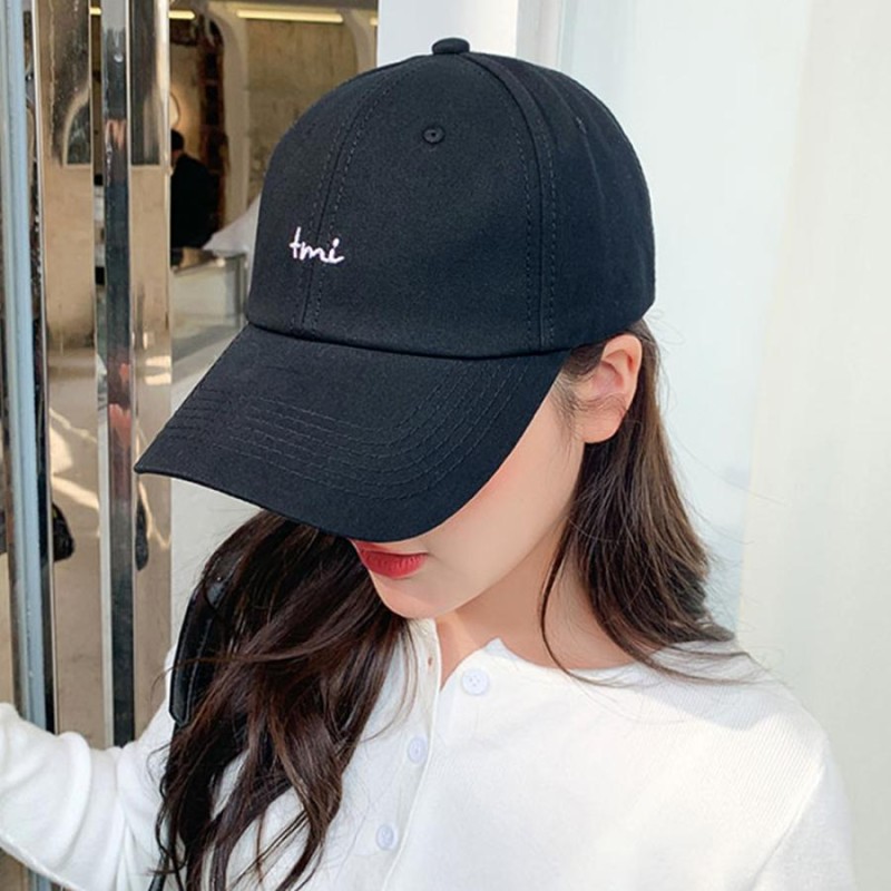 注文後の変更キャンセル返品 キャップ 帽子 韓国 ストリート 黒 ユニセックス ライン ブラック