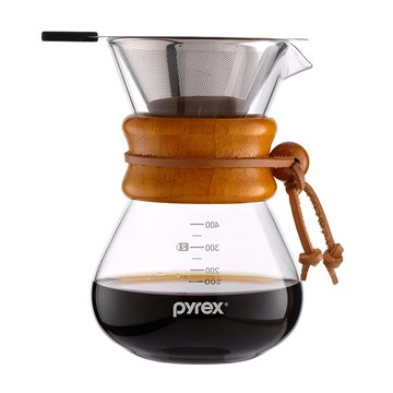 Corelle Brands 康寧餐具 Pyrex 咖啡濾杯壺組  95 x 60 x 155mm  400ml  1組  濾杯 + 咖啡壺