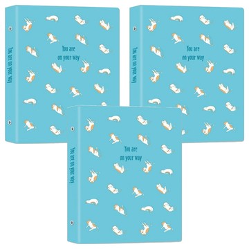 珠友文化 瘦身貓咪A5空夾 20孔  藍色  3入