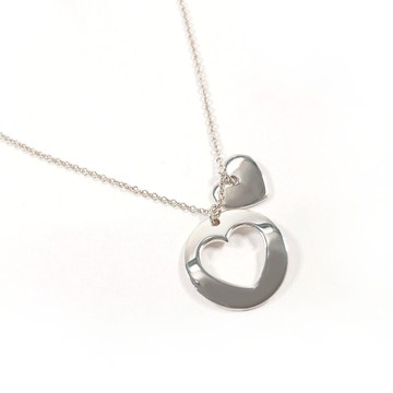 【日本空運．二手美品】蒂芙尼 TIFFANY&Co. 項鍊 Stencil Heart 銀 925 古董逸品
