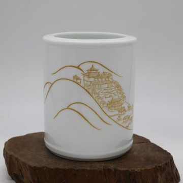 景德鎮瓷器  高白釉筆筒1入