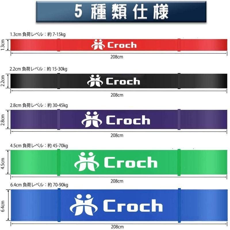 Croch トレーニングチューブ 懸垂チューブ フィットネスチューブ ゴム