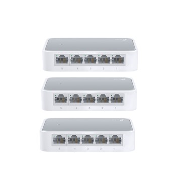 TP-Link 【3入組】 TL-SF1005D 5埠10/100Mbps 桌上型乙太網路交換器 隨插即用 支援MOD NAS
