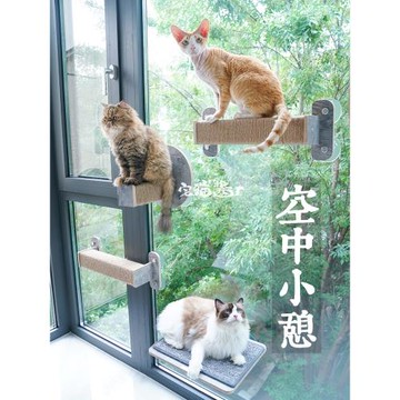 宅貓醬 JoyCat吸盤貓爬架貓抓柱寵物貓咪磨爪抓板透明亞克力吊床
