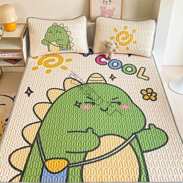 北極絨泰國乳膠涼席三件套夏季家用冰絲席可水洗學生宿舍空調軟席