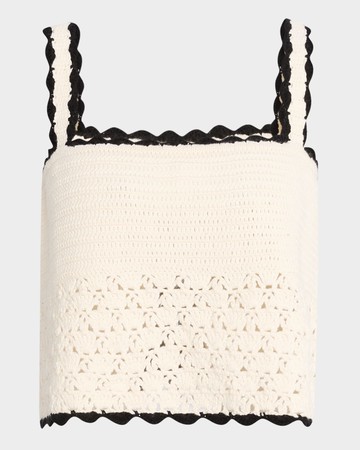 Caria Scallop-Trim Crochet Top