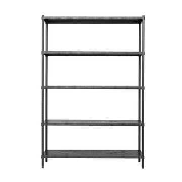 【Y HOUSE】120x45x180公分 沖孔板五層架 洞洞板層架 鐵架 -烤漆黑