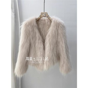 清倉撿漏~專柜撤柜新款貉子毛皮草外套女年輕款網紅前長后短上衣