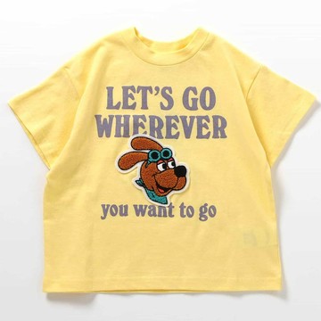 日本 BREEZE - 立體動物印花短袖上衣-黃