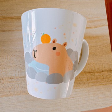 水豚 富士山 斜口杯