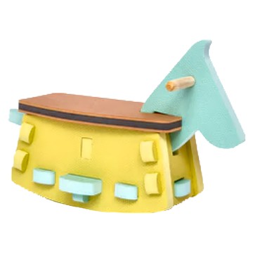 TWO BOO 二寶地墊 樂叩搖寶馬組 原木把手 DIY組裝 適用年齡1歲以上的幼童  活力小子 多色  1組