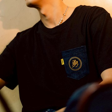 EDWIN｜白沙屯｜男裝｜白沙屯媽祖香燈腳牛仔口袋短袖T恤