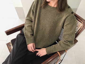 橄欖綠軟糯毛衣 I Olive Green Mercerised Cashmere Wool Jumper