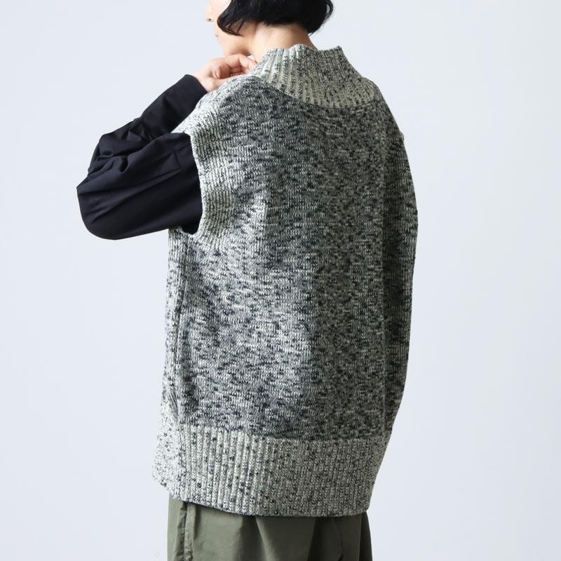 08sircus Wool Cotton melange V-neck vest - ベスト/ジレ