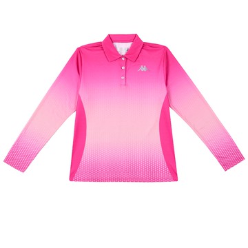 APPA 義大利女長袖POLO衫 桃紅漸層 331K78WXLF 台灣製