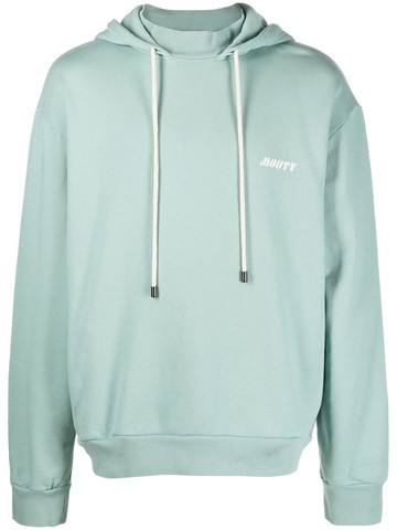 MOUTY - chest logo-print detail hoodie - men - Cotton - S - Green