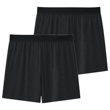 ONEDER 旺達棉品 航太系列莫代爾寬版平口褲 NS-C001-1 2件組  黑色  XL