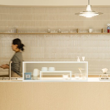 WOODRAY 廚房中島磨砂玻璃隔板  白色