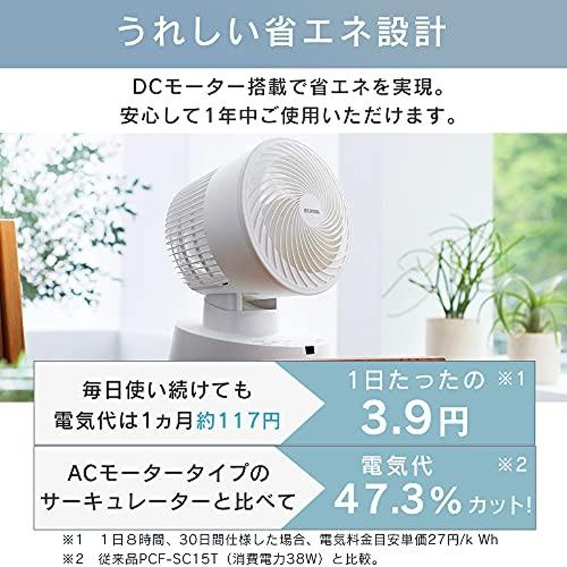 節電対策に アイリスオーヤマ サーキュレーター 扇風機 DCモーター 16