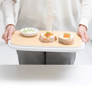 多功能可攜式砧板置物籃(珍珠灰)