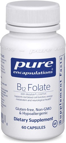 Pure Encapsulations B 12 Folate with Metfolin L-5-MTHF 60 Capsules