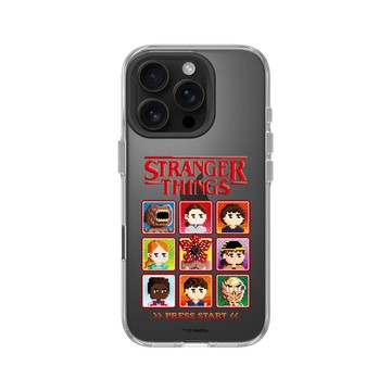 iPhone 16 Pro Clear Case（相機按鈕） 透明 - Stranger Things - 8 位元 - 角色選單
