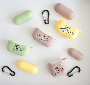 兩入組 質感印花airpods / airpods pro保護套 附吊環