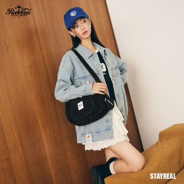 ROCKCOCO 率性丹寧愛心兩用包 - 黑