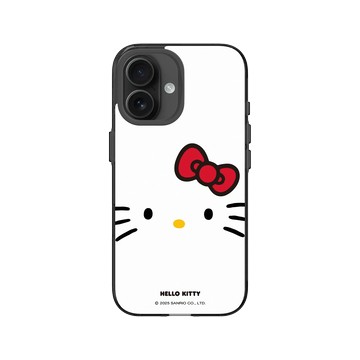 iPhone 16 Clear (相機按鈕) 酷墨灰 - 三麗鷗-Hello Kitty - 大臉Hello Kitty