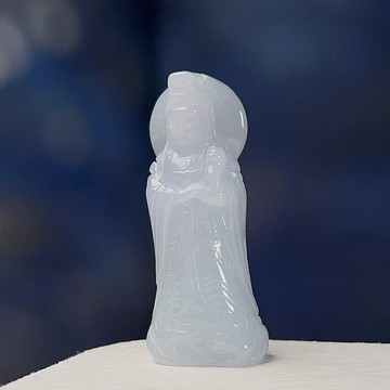 白翡翡翠媽祖 | 天然緬甸A貨翡翠 | 送禮