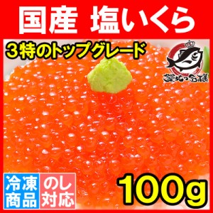 塩イクラ 100g 厳選の国産3特グレードの本格塩イクラ！皮までトロける上物。ギフトに大人気！【塩いくら いくら塩漬け いくら丼 イクラ丼