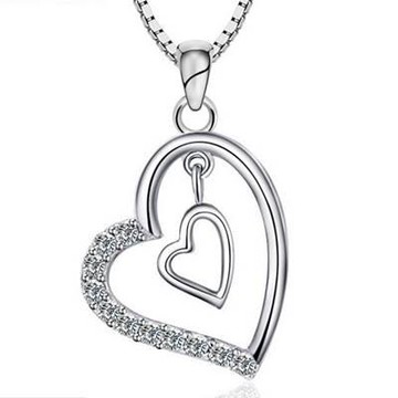 現貨+預購 925純銀項鍊 雙心吊墜-獨特精緻風格母親節生日情人節禮物女配件73v49【獨家進口】【米蘭精品】