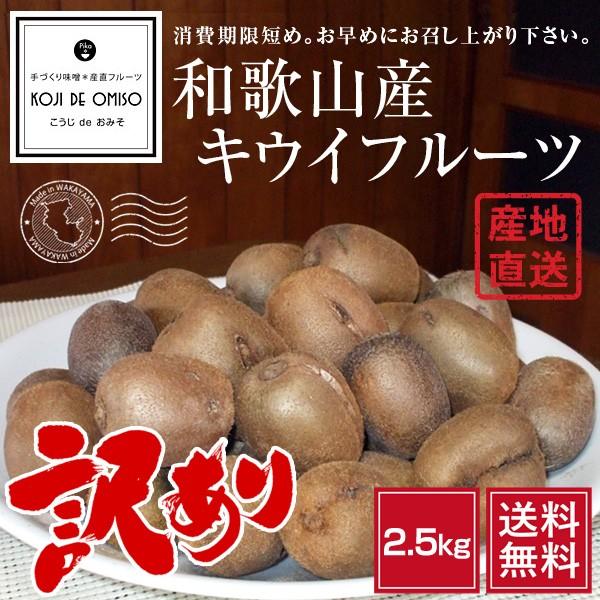 産地直送！和歌山産 訳あり キウイフルーツ サイズ混合 2.5kg ［送料無料］※食べ頃です。お早めにお召し上がり下さい。