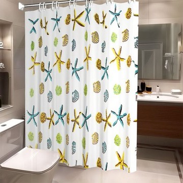 浴簾  200 x 150cm  海星 白色  1個