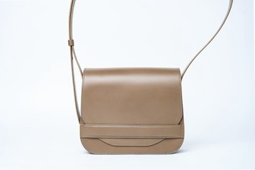 Khaki Saddle Bag - 奶茶灰沙斗側揹包