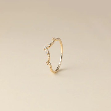 K10 輕紗小王冠鑽石戒指