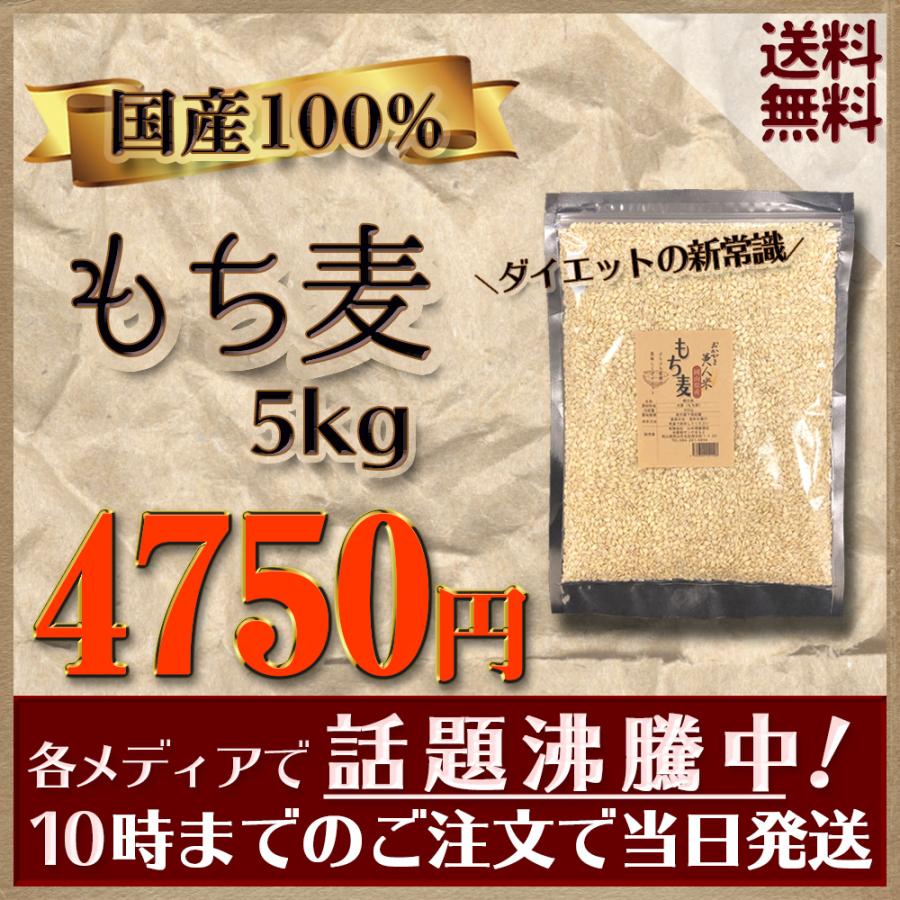 もち麦 5kg(5kg×1袋) 雑穀 令和5年 岡山県産 キラリモチ麦 安い 国産 送料無料