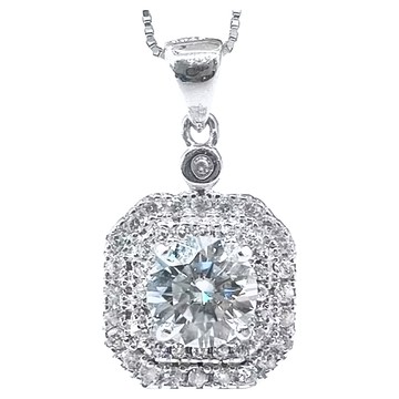 CF 項鍊 莫桑鑽 心心八箭 1克拉  銀色