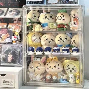 【台灣現貨-速發🔥】星星人展示盒 公仔收納 吧唧收納盒 痛櫃 公仔展示櫃 亞克力 防塵 分層收納 立牌展示櫃 透明展示盒