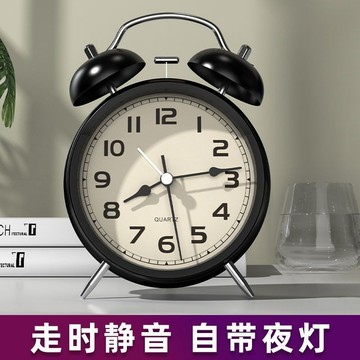 【迴頭客5688人】鬧鍾學生專用靜音床頭簡約複古打鈴時鍾多功能桌麵兒童夜光小鬧鈴 PZGK